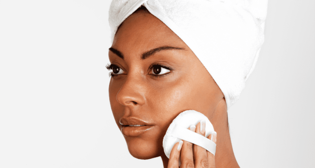 woman exfoliating